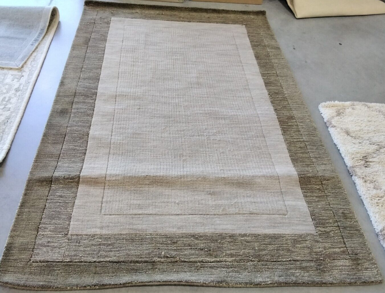 BEIGE / BROWN 5′ X 8′ Pulled Thread Rug, Reduced Price 1172738777 IM821C-5