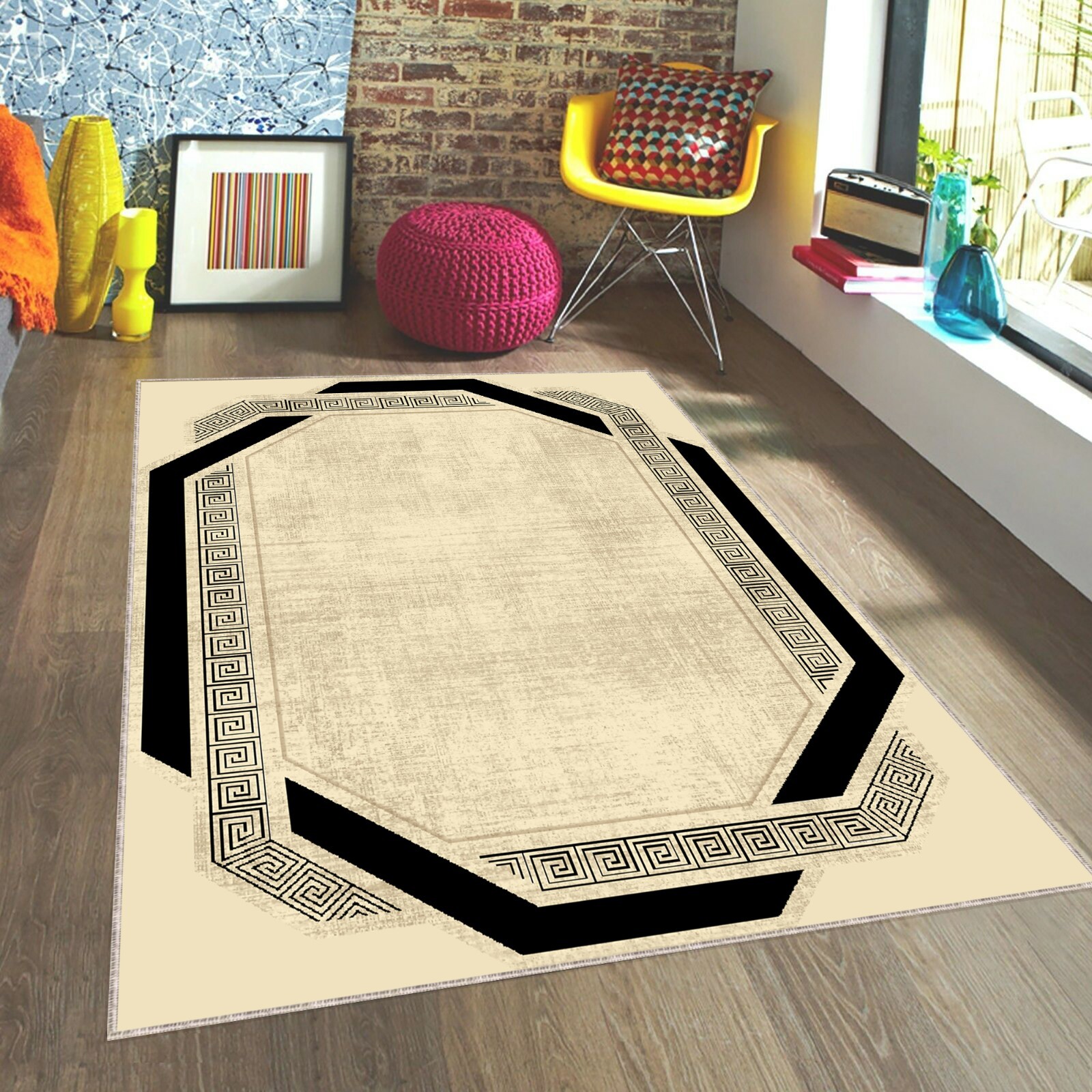 Greek Decor Rug, Greek Key Rug, Greek Floor Rug, Art Rug, Scandinavian Decor Rug