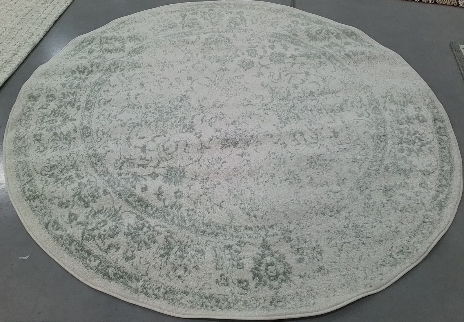 IVORY / SAGE 6′-0″ x 6′-0″ Back Stain Rug, Reduced Price 1172791665 ADR109V-6R