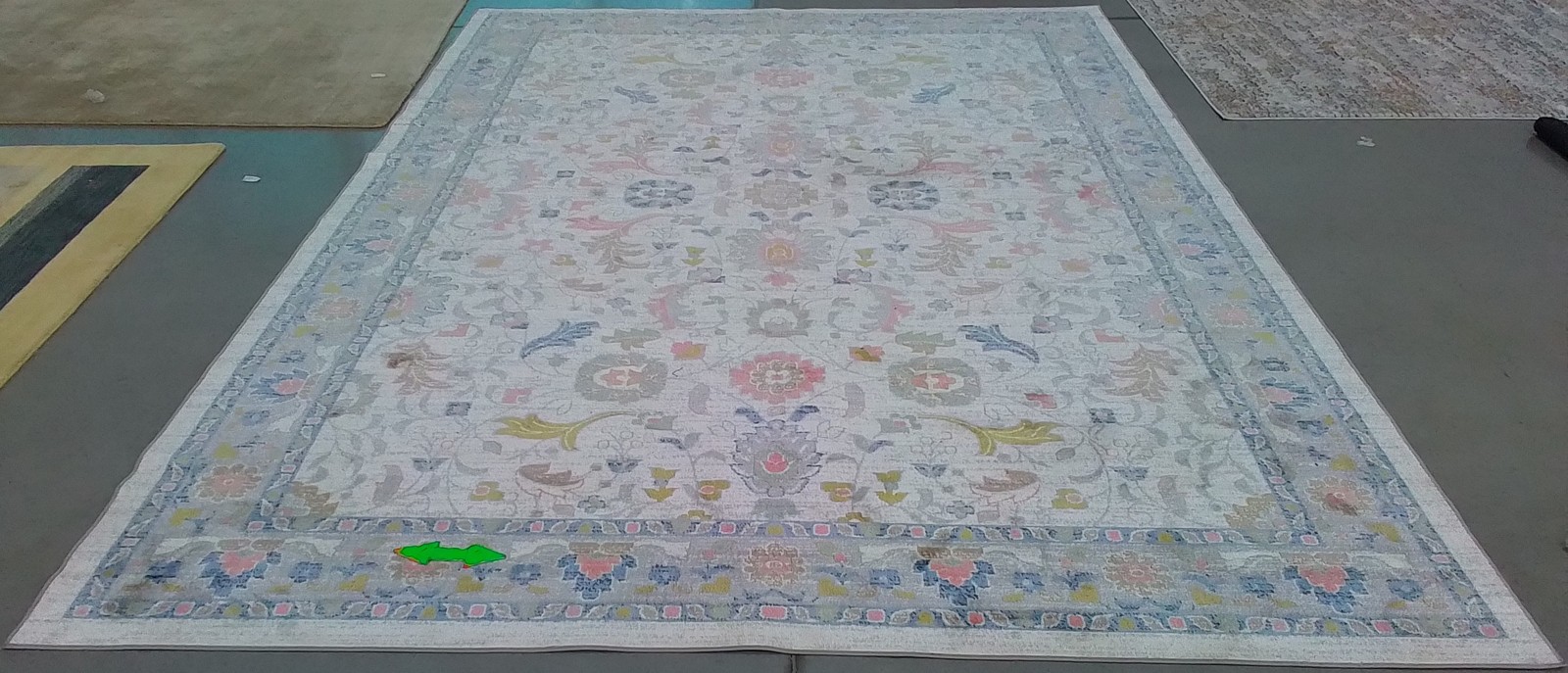 BEIGE / BLUE 9′-0″ x 12′-0″ Stained Rug, Reduced Price 1172801151 BAY120B-9