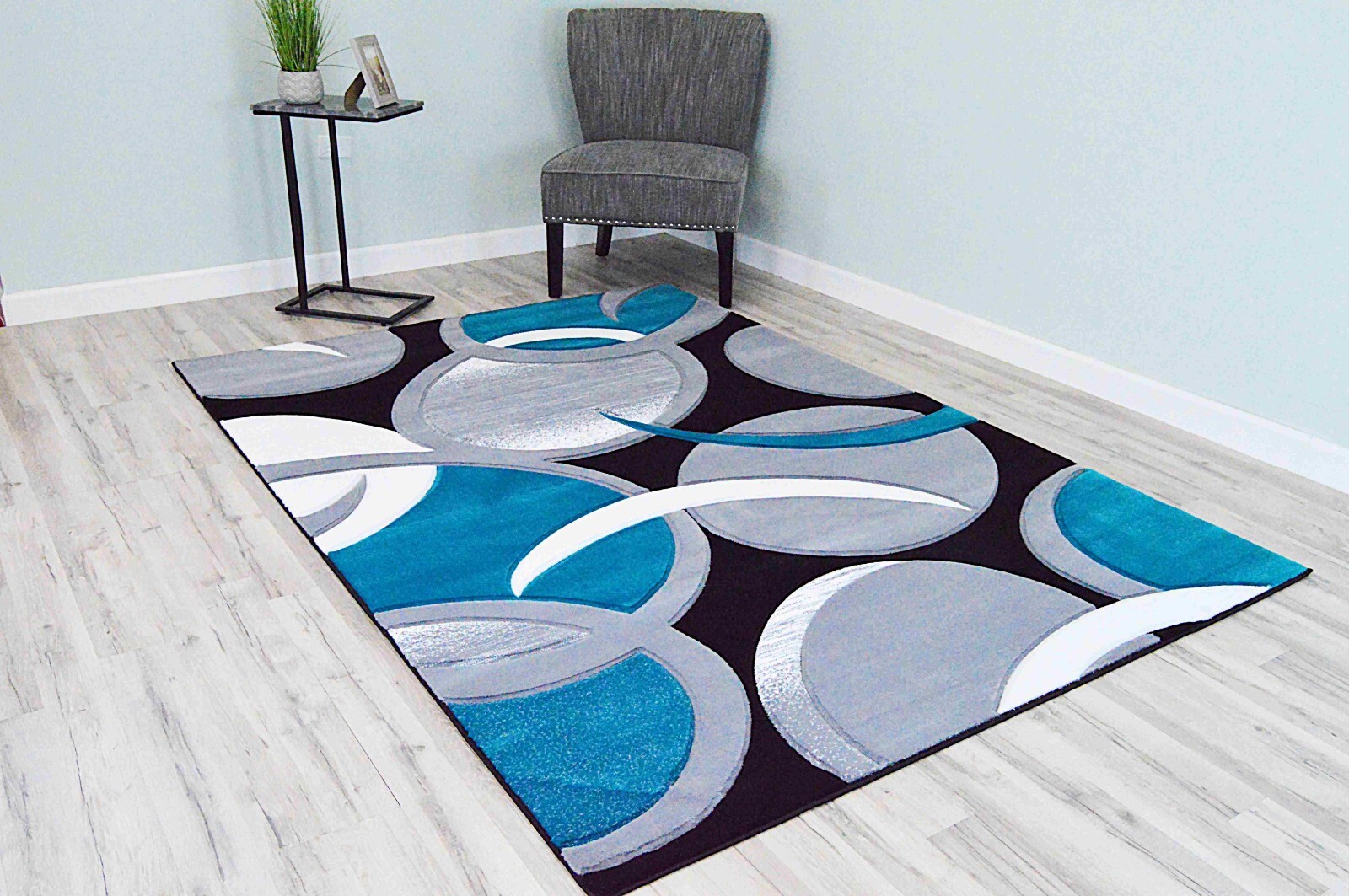 Premium Hand Carved Thick Plush Pile Modern Abstract Contemporary Geometric Rug