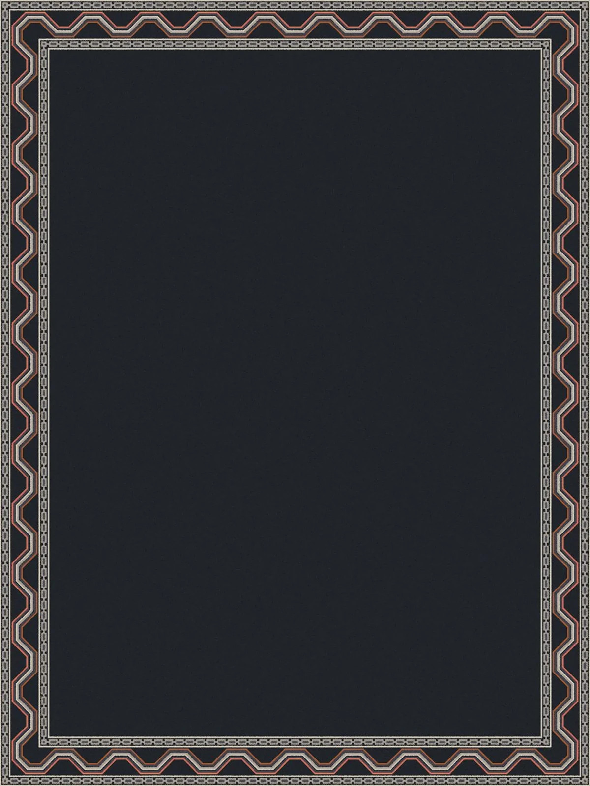 New Modrn Hand Tufted Wool Rug| Black Modern Area Rug With Geometric Border