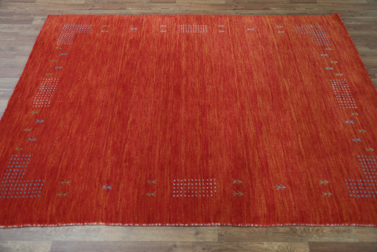 Orange Stylish and Versatile Gabbeh Rug Handmade Wool 5×6 ft.