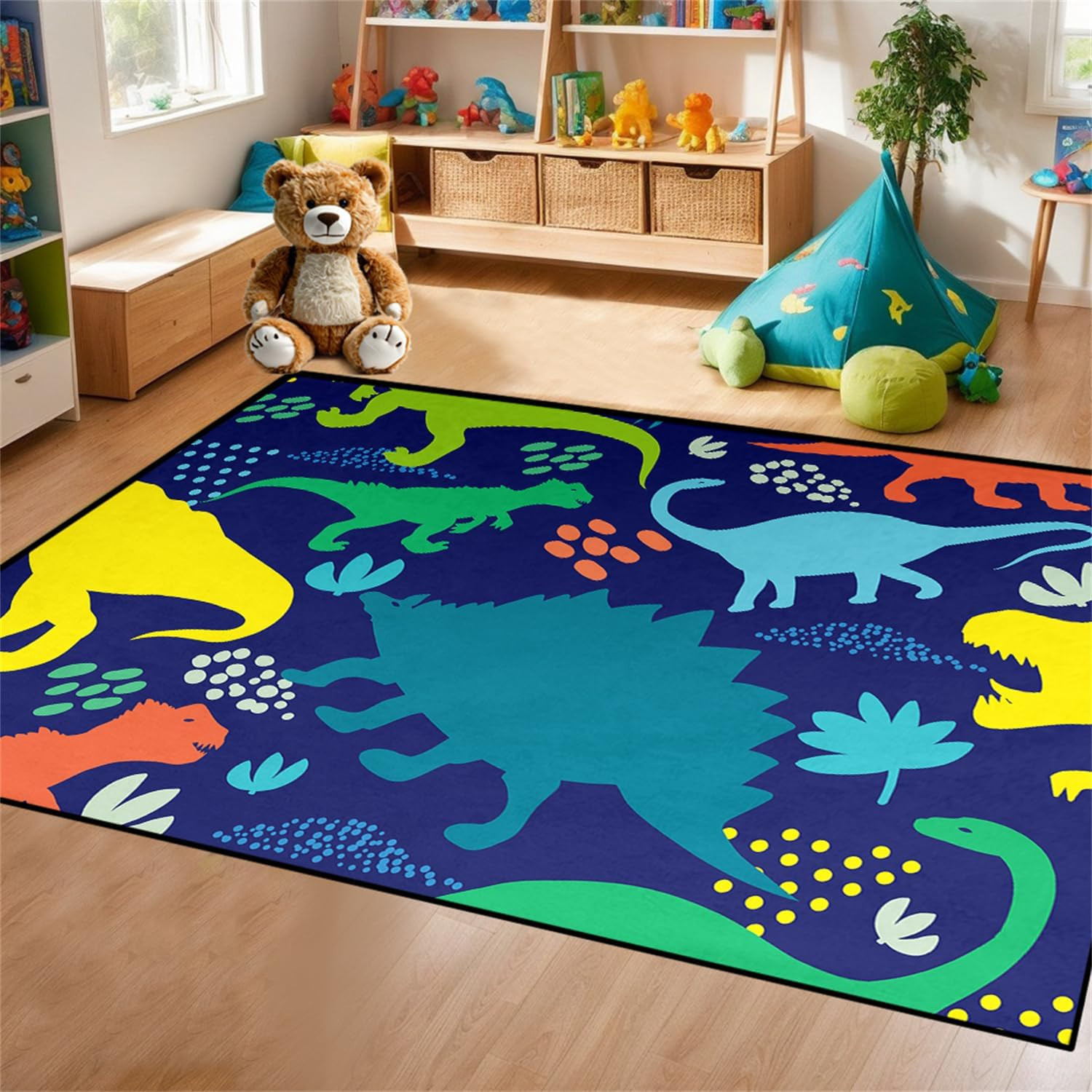 Dinosaur Rug – Dinosaur Rugs for Boys Bedroom Cartoon Dino Carpet for Boys Kids
