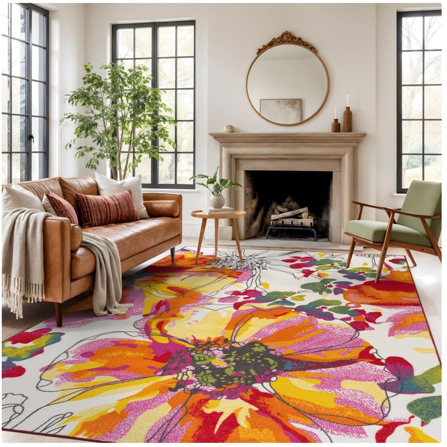 Modern Multicolor Non-Skid Rug 7’10” x 10′