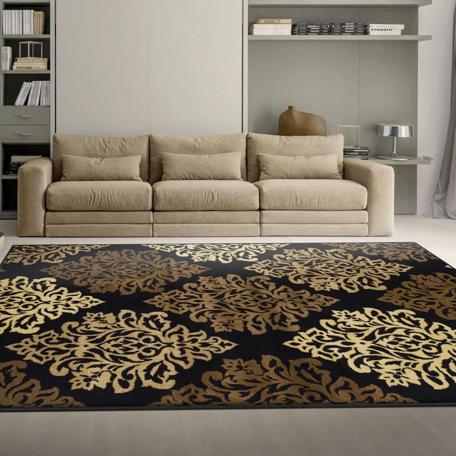 Danvers Contemporary Floral Damask Modern Rugs Runner Repels Moisture Area Rug