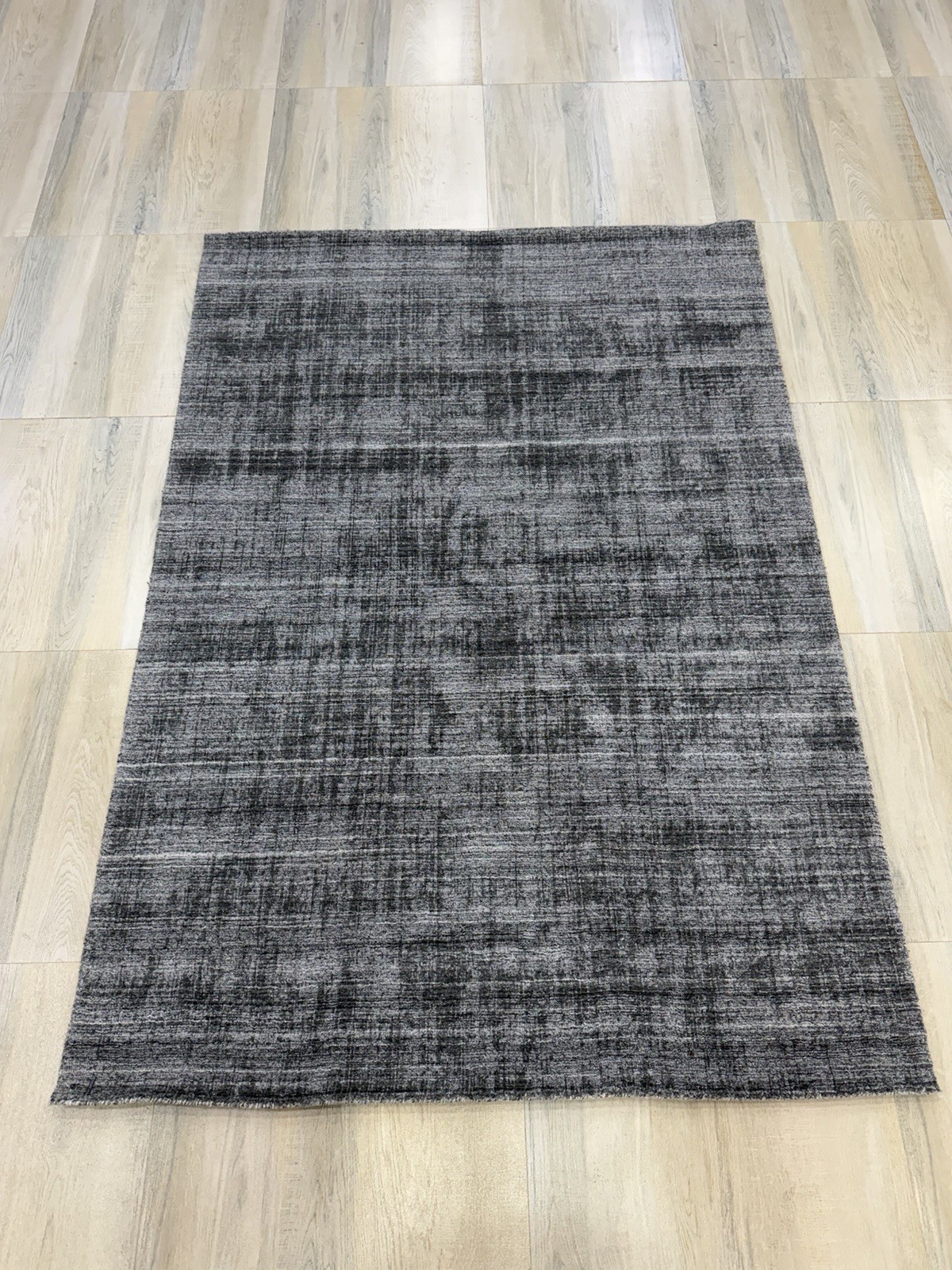 Modern Handmade Wool Rug Loom Knotted Concrete Grey Random Shear 140×200 cm