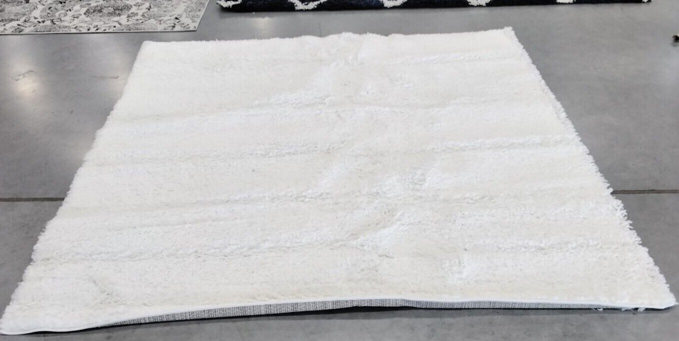 WHITE 6′-7″ X 6′-7″ Square Flaw in Rug, Reduced Price 1172718852 AUG200A-7SQ