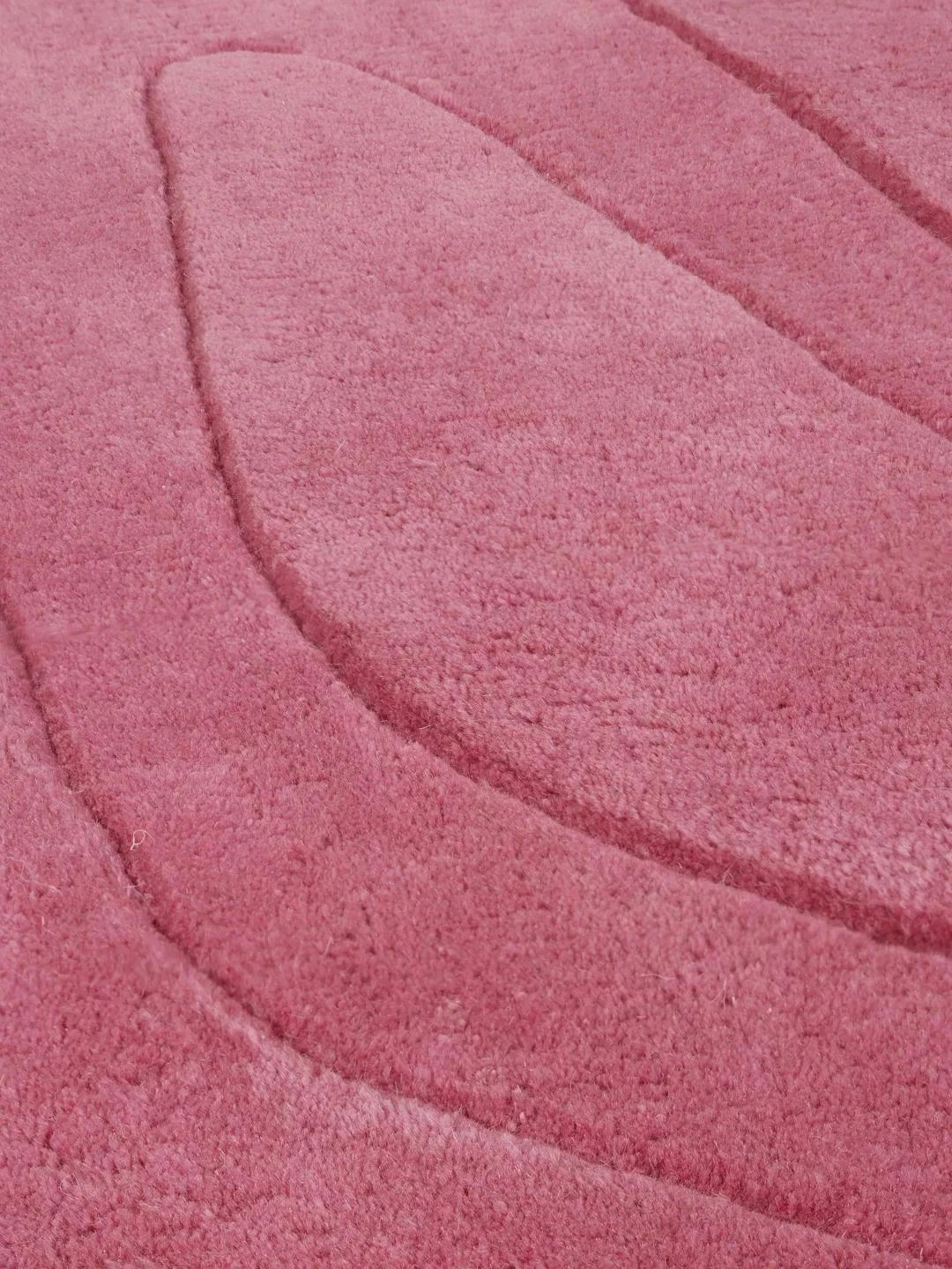 Modern Pink Abstract Hand Tufted Rug | Irregular Shape Wool Designer Area Rug
