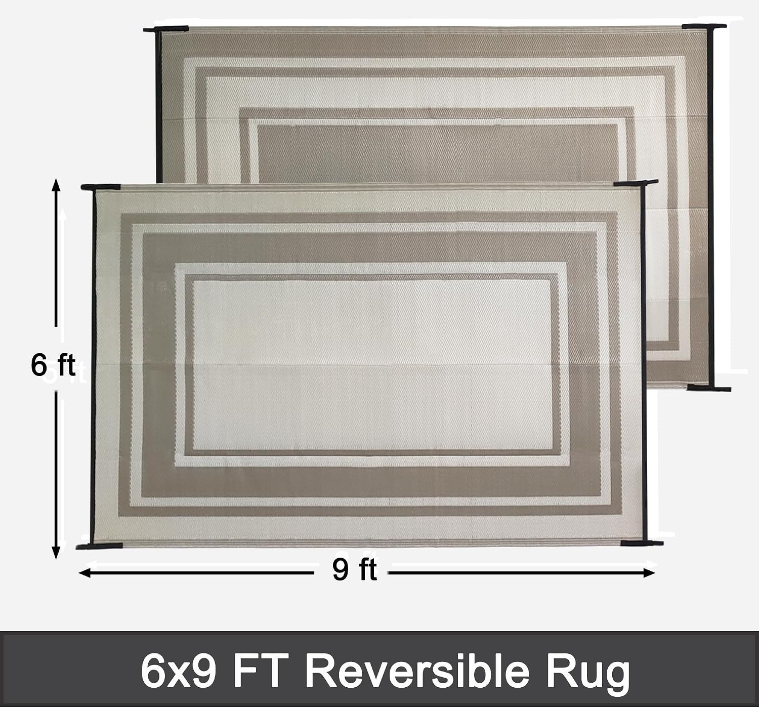6×9 Feet Waterproof Outdoor Rug with Modern Geometric Design – Easy to Clean