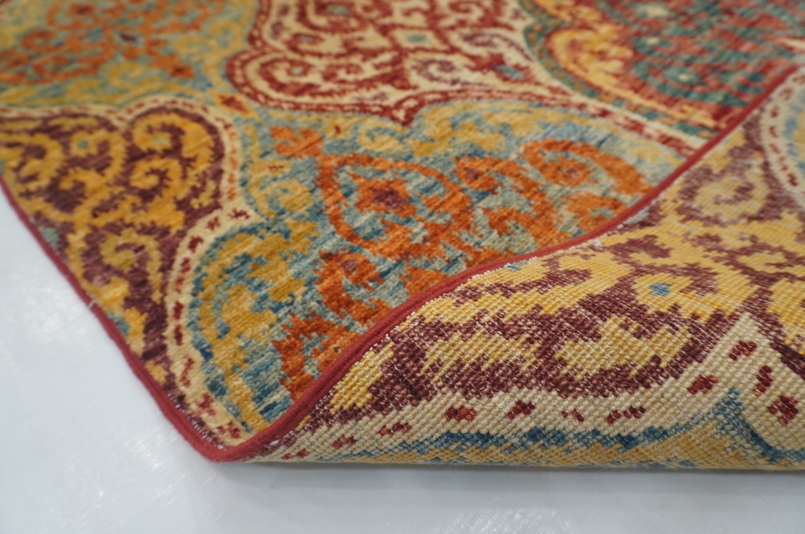 5×7 ft Multicolor Ikat Afghan Hand Knotted Wool Area Rug 4’5″x6’7″