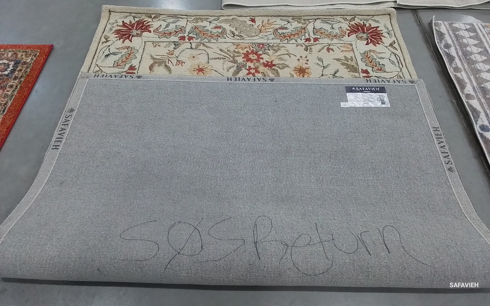 IVORY 5′-3″ x 8′-3″ Back Stain Rug, Reduced Price 1172799228 HK141A-5