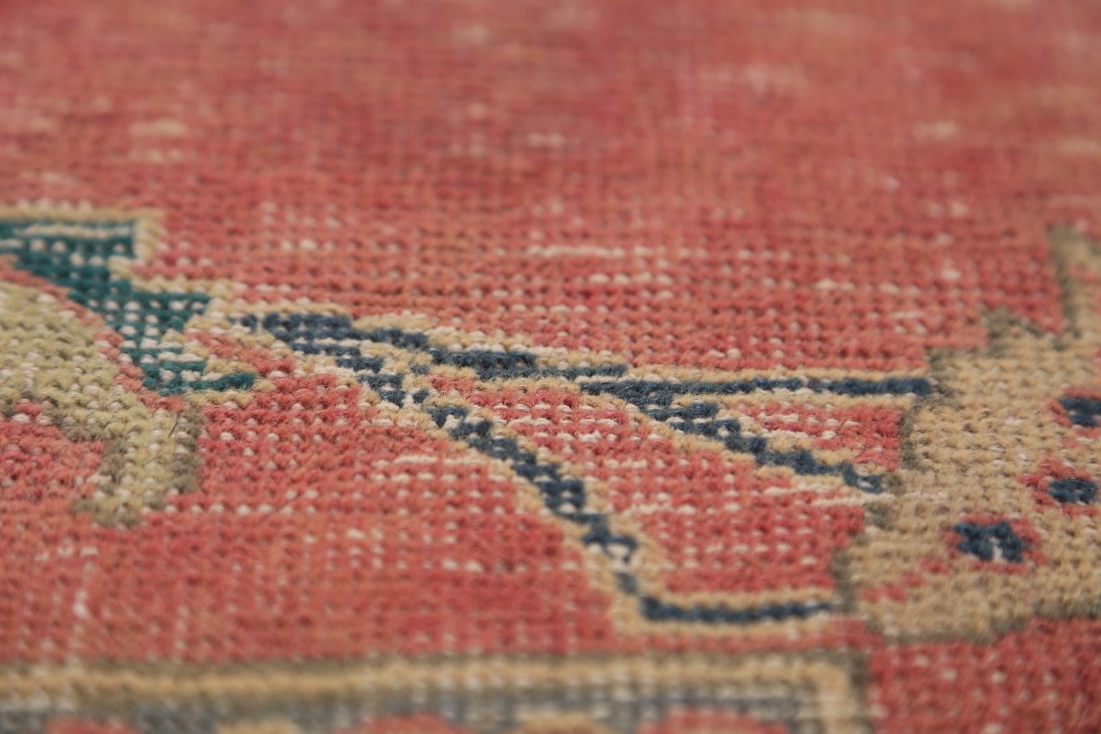 Vintage Red/ Navy Blue Geometric Tebriz Traditional Handmade Wool Area Rug 9×12