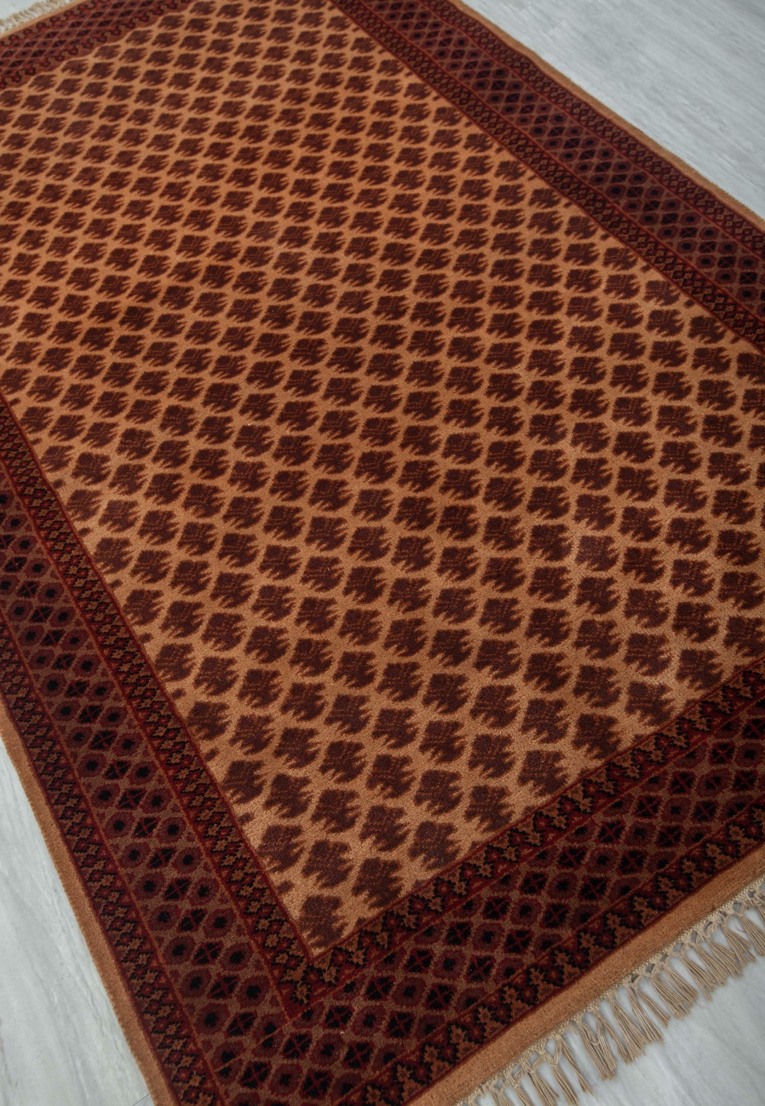 4×6 Camel Tribal Senneh Hand Knotted Fine Weave Soft Thick Plush Feel Wool Rug