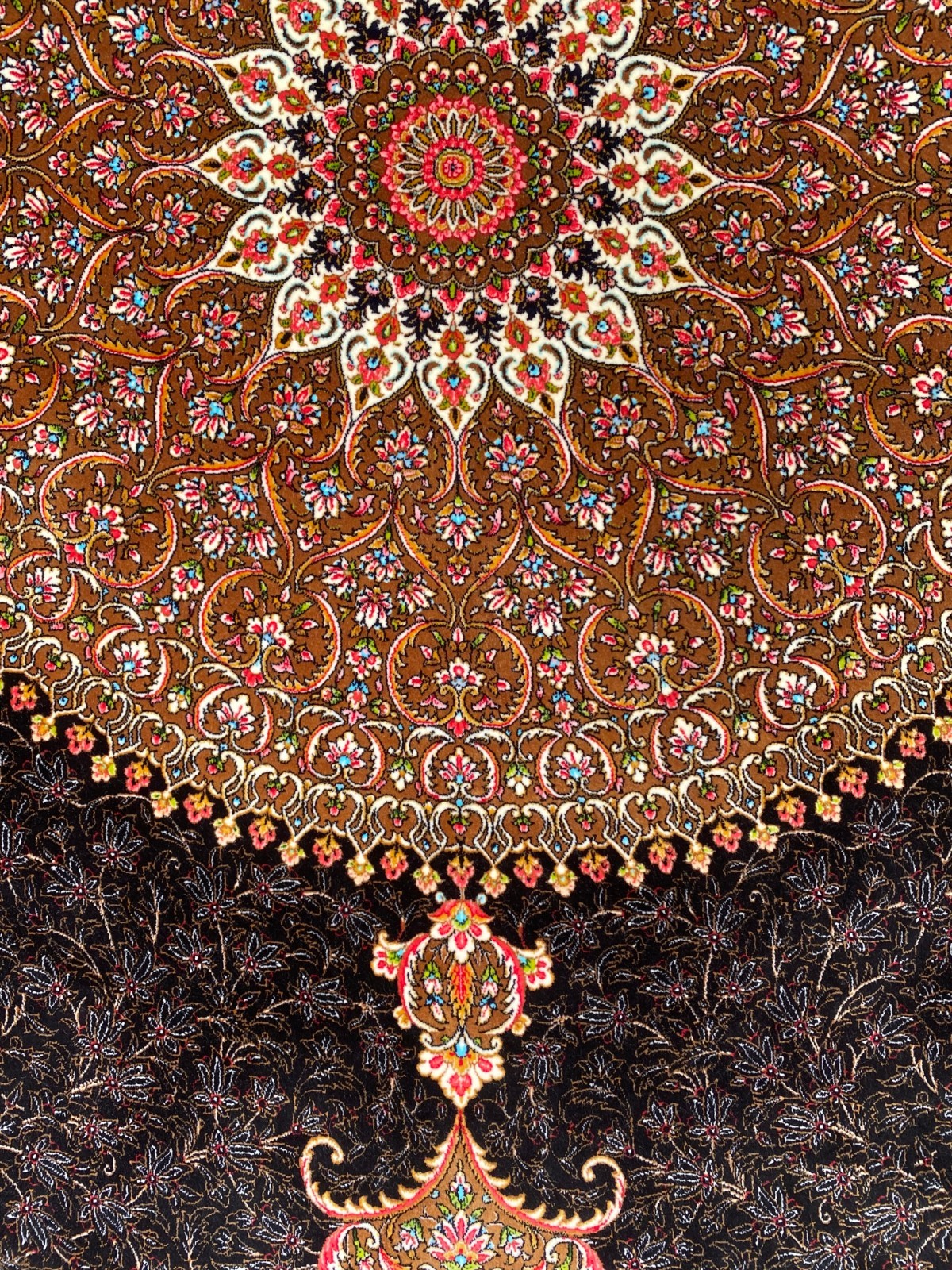 Oriental Carpet Black and Gold Medallion – 116in x 77in