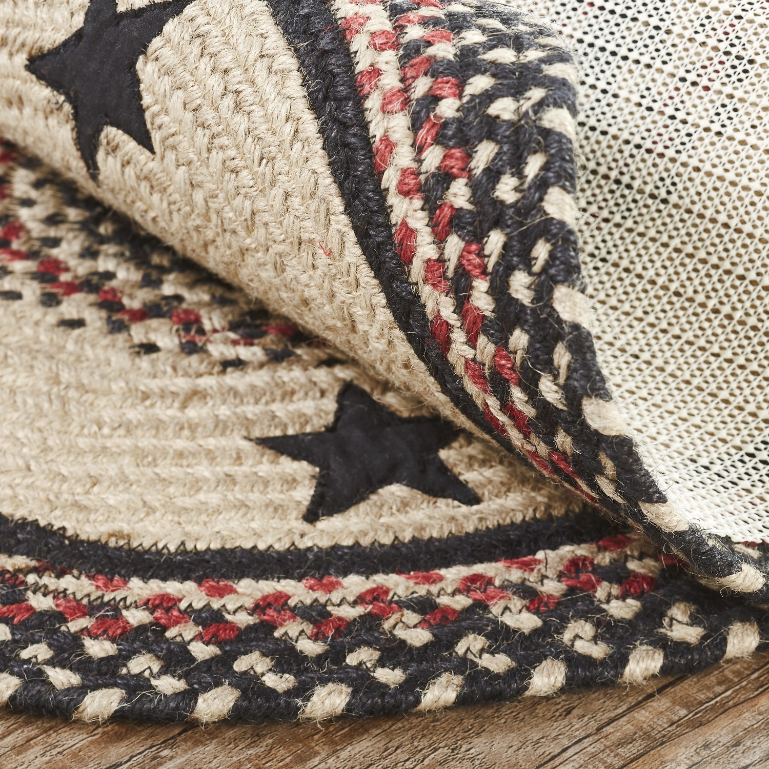 Accent Rug Colonial Star Jute Country 24×36 Oval No Slip Floor Decor VHC Brands