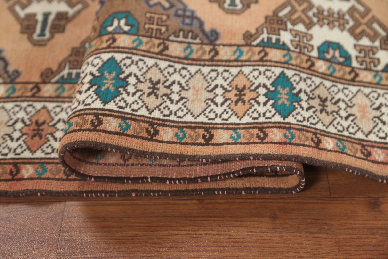 Vintage Geometric Turkoman Tribal Area Rug 4’x6′ Wool Hand-knotted Nomad Rug