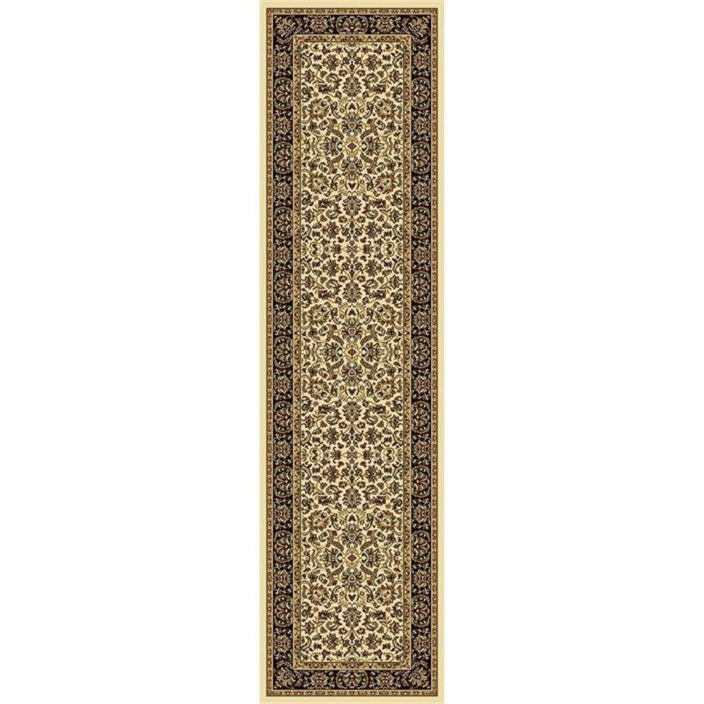 Pemberly Row Traditional 2’2″ x 8′ Rectangular Fabric Rug in Ivory