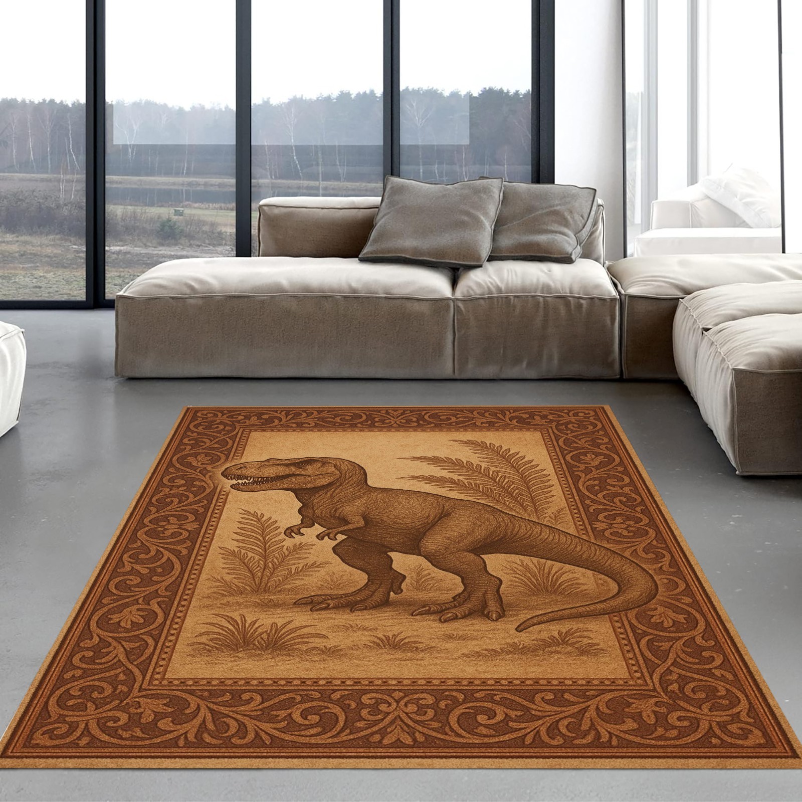 Dinosaurs rug, dinosaur fossil rug, animal fossil rug, dinosaur print rug