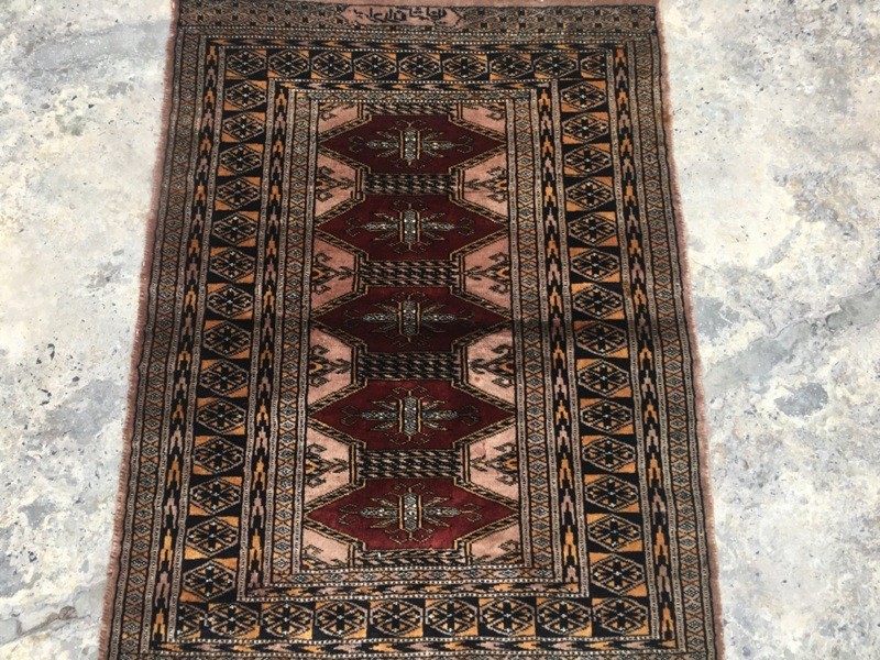 Vintage Afghan Medallion Design Bedroom Rug,Hand Knotted Rug 2×3 ft