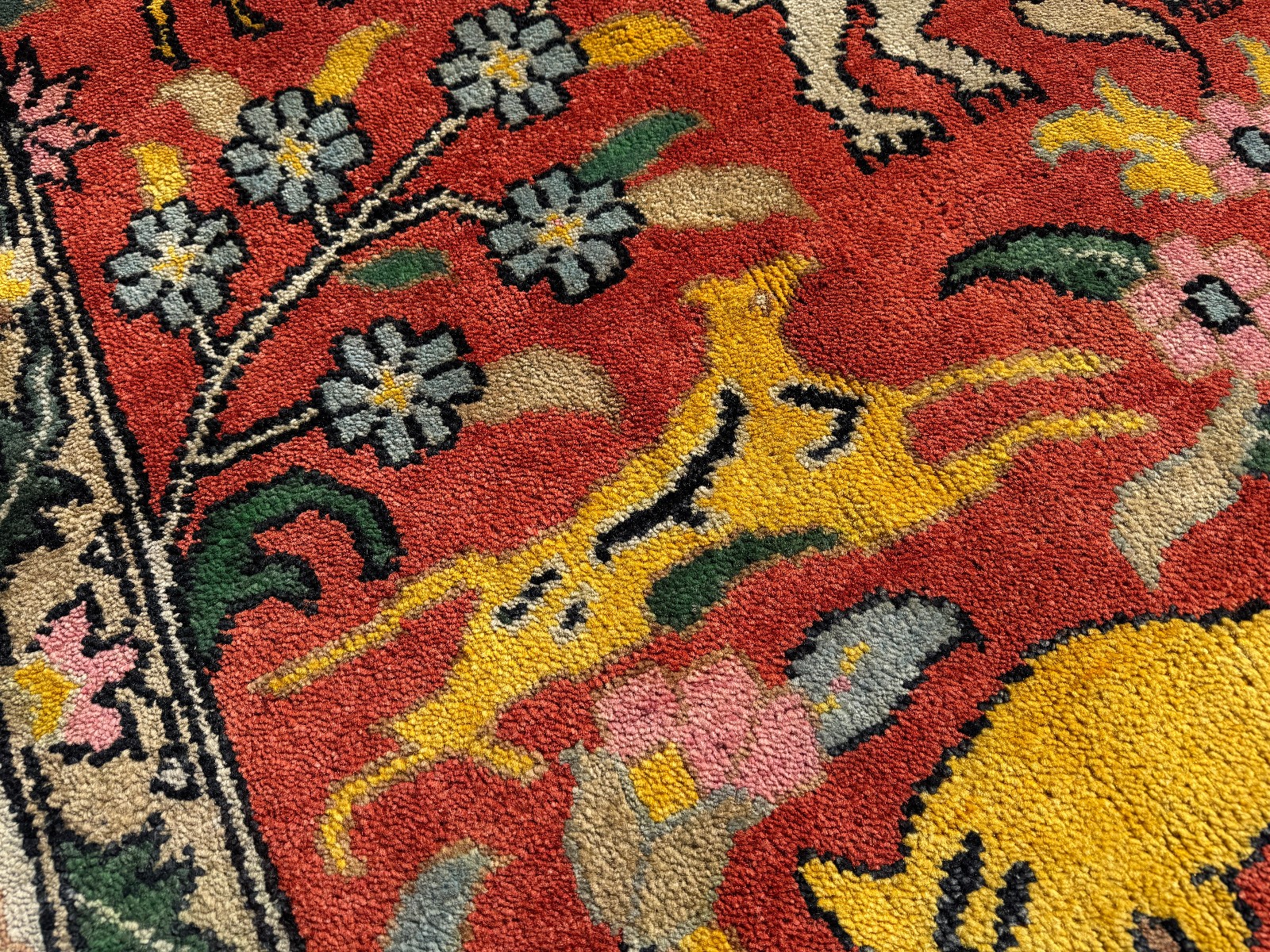 9×12 HANDMADE ORIENTAL RUG WOOL FIRE CORAL RED ORANGE hand-woven oushak new soft