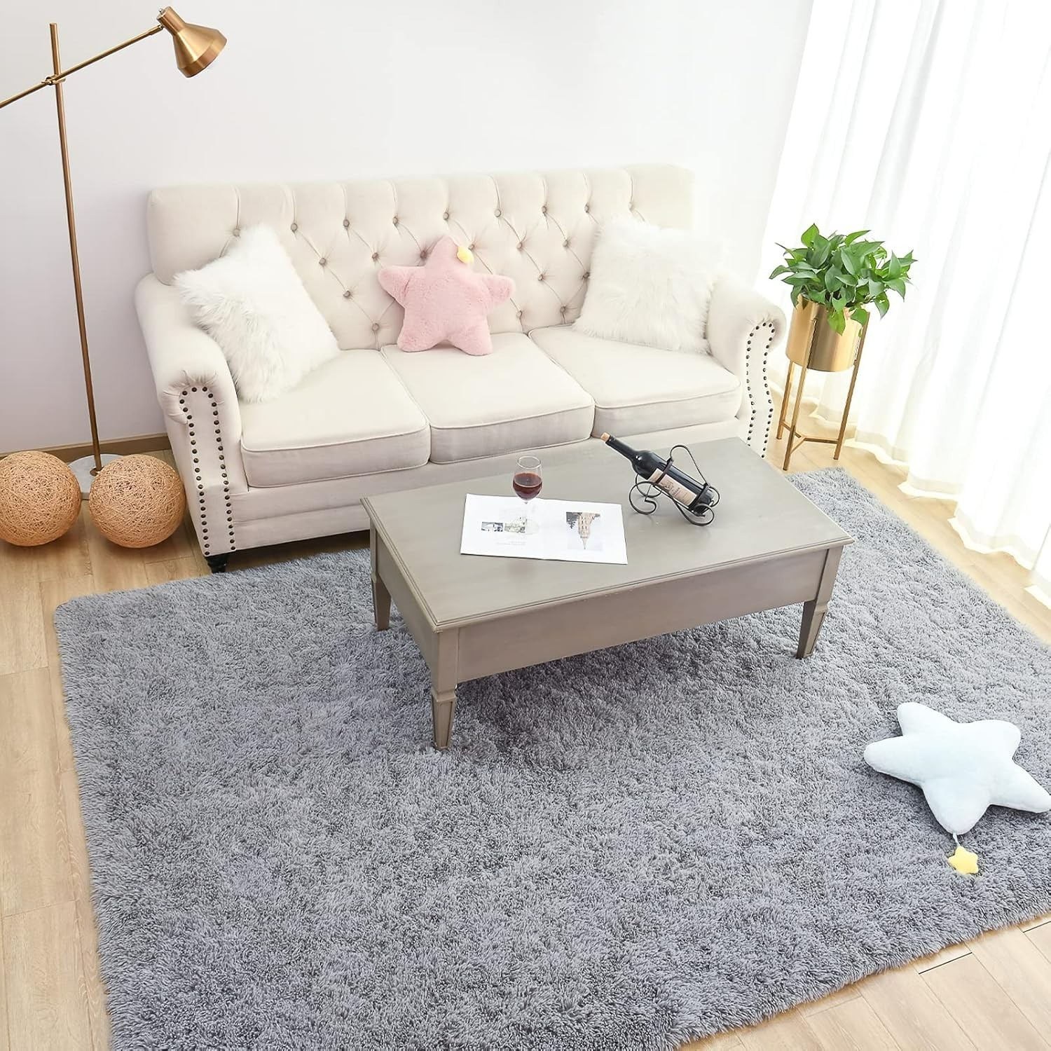 Soft Area Rugs for Bedroom Living Room Plush Fluffy Rug 9×12 Feet, Shag Furry…