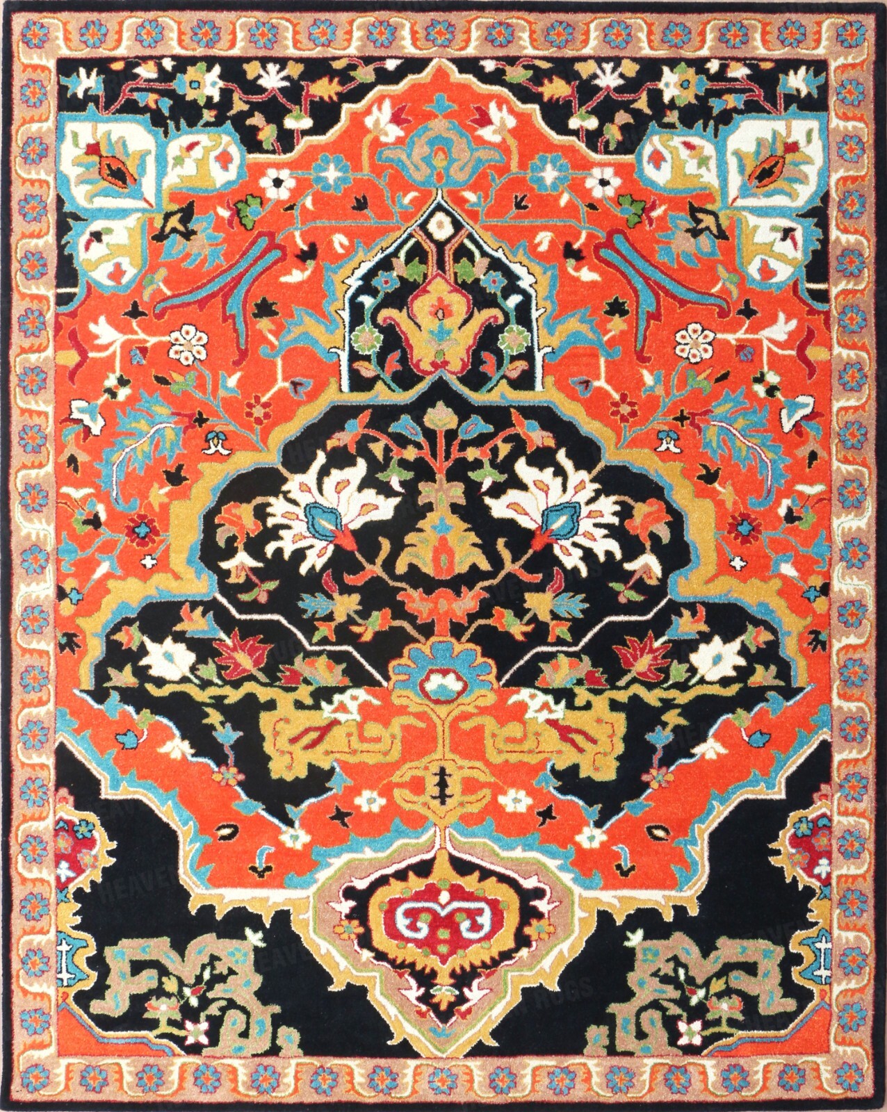 Handmade Sultanabad Multi Blue Tufted Wool Rug & Carpet Without Tariff &duty