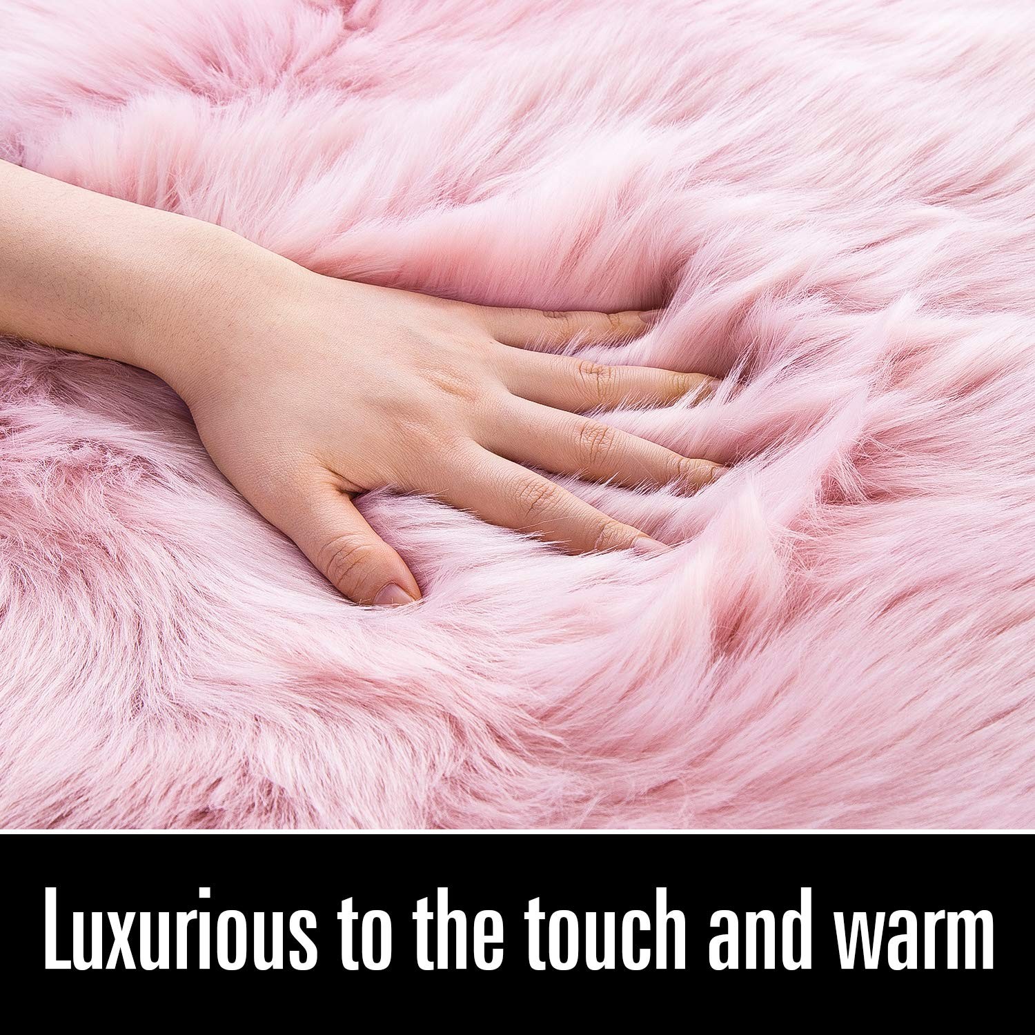 Soft Fluffy Faux Fur Rugs For Bedroom Bedside Rug 2×3 Feet Washable Furry Sheeps