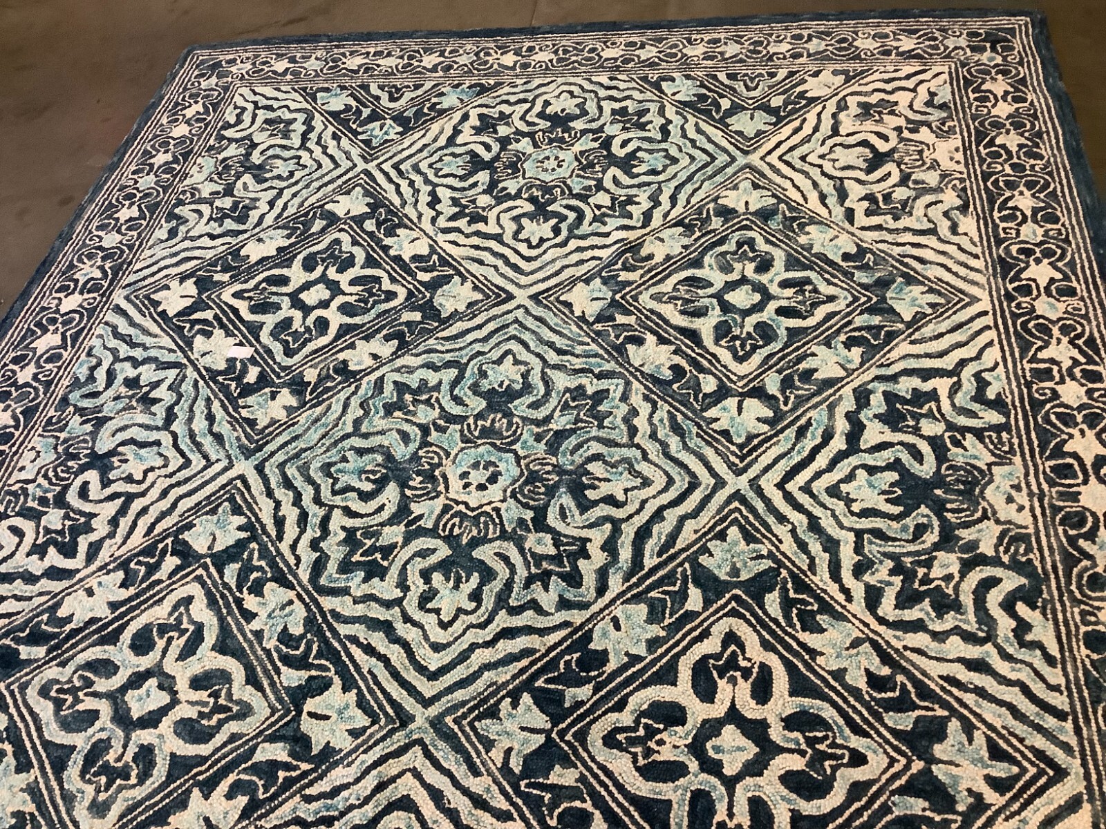 NAVY / LIGHT BLUE 8′ X 10′ Back Stain Rug, Reduced Price 1172666912 TRC507N-8