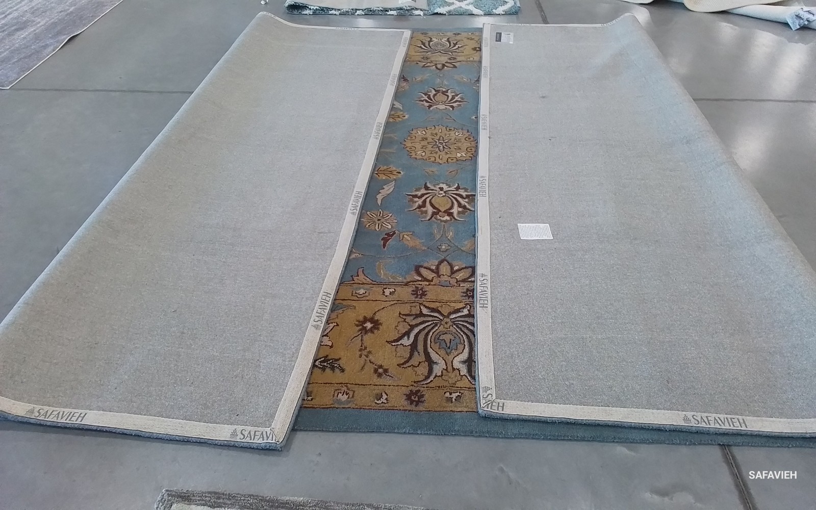 BLUE / GOLD 11′-0″ x 17′-0″ Back Stain Rug, Reduced Price 1172784971 HG958A-1117