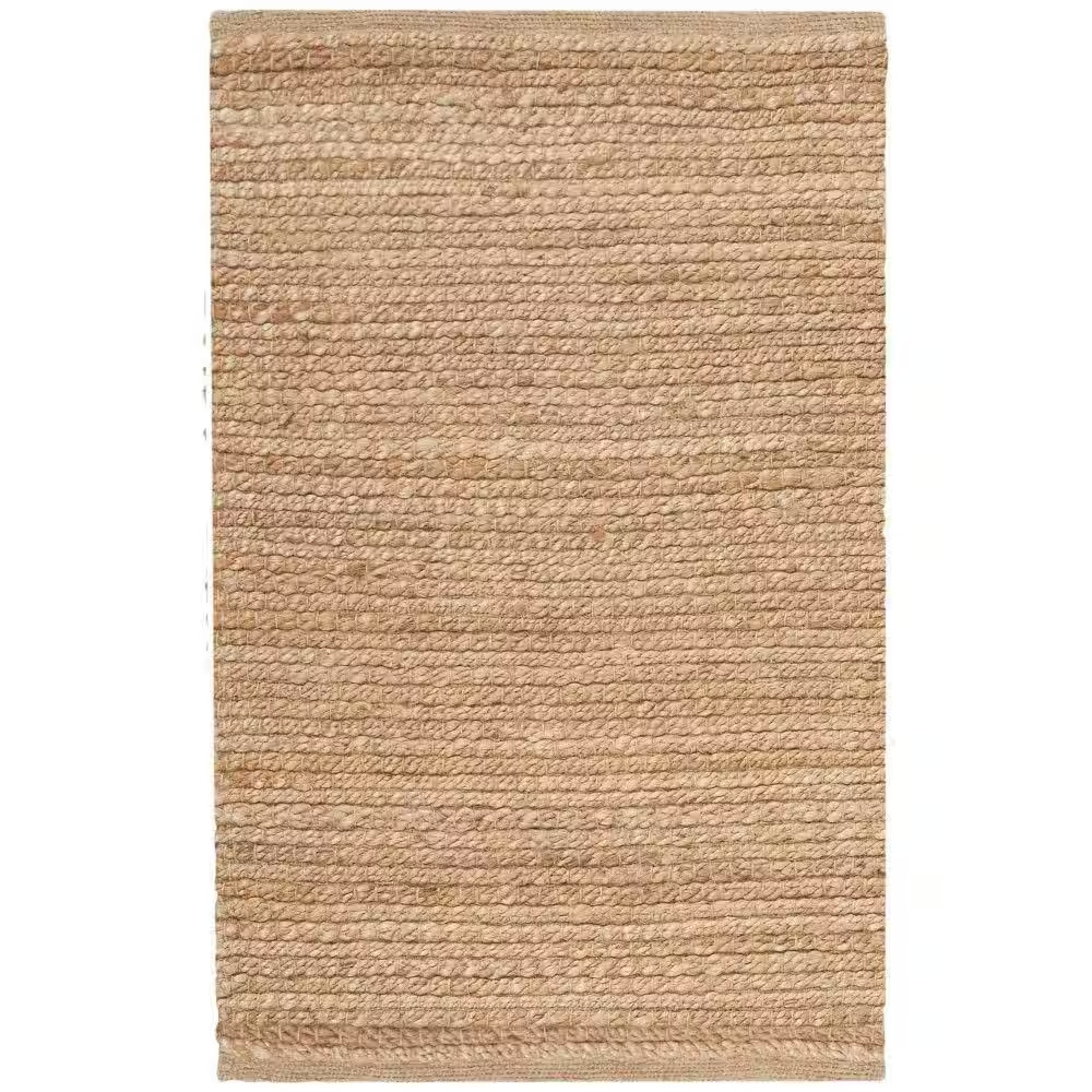 Natural Jute Natural Doormat 2 Ft. X 3 Ft. Solid Contemporary Kitchen Area Rug