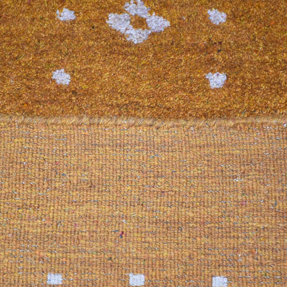 Eco-Friendly Hand Knotted Loom Silk Mix Area Rug Contemporary Gold BBLSM219