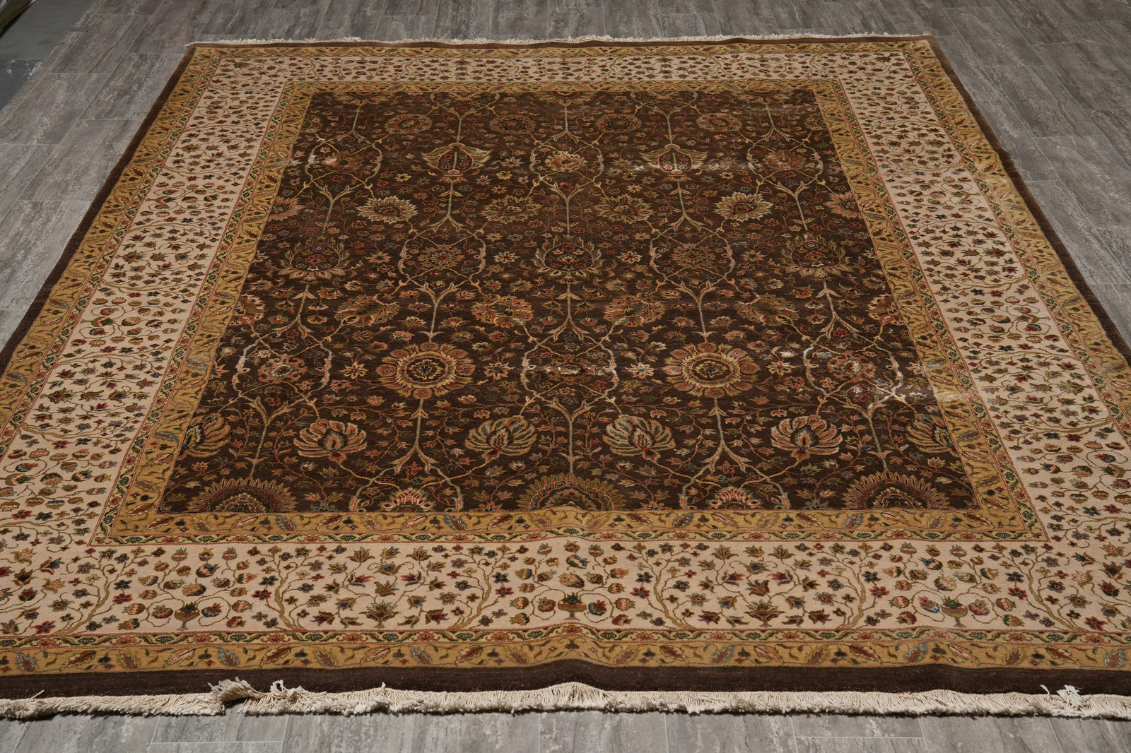 8 x 10 Wool an Silk Dense Weave Brown #PIX-804-155