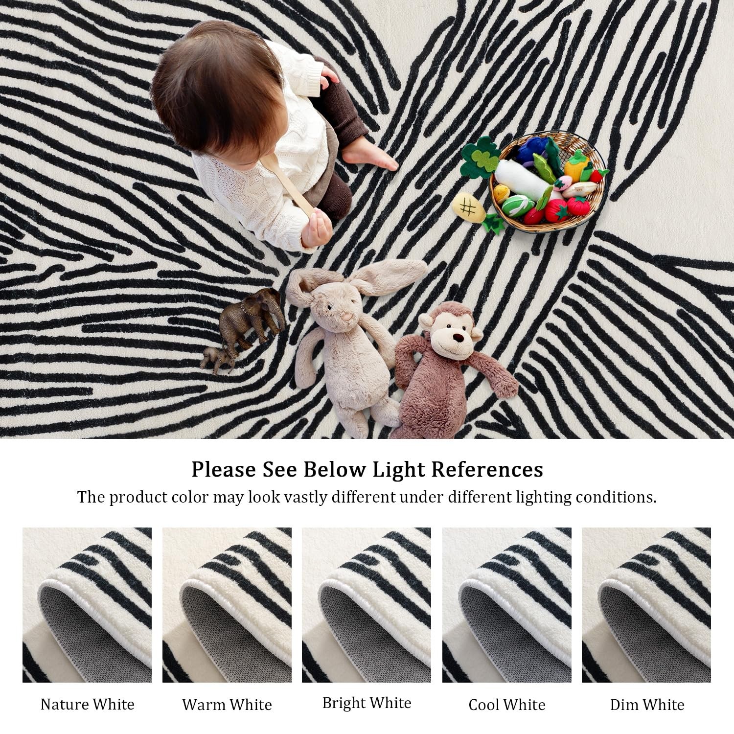 Modern Hallway Runner Rug, 2×6 Runner Rugs, Black and White Rug Thin Non-Slip…