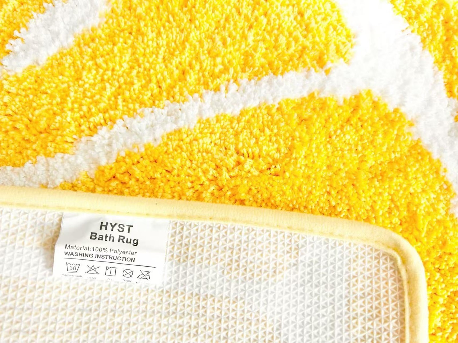 Lemon Bathroom Rug Yellow Semi-Circle Non-Slip Water-Absorbent Lemon Bath Mat…