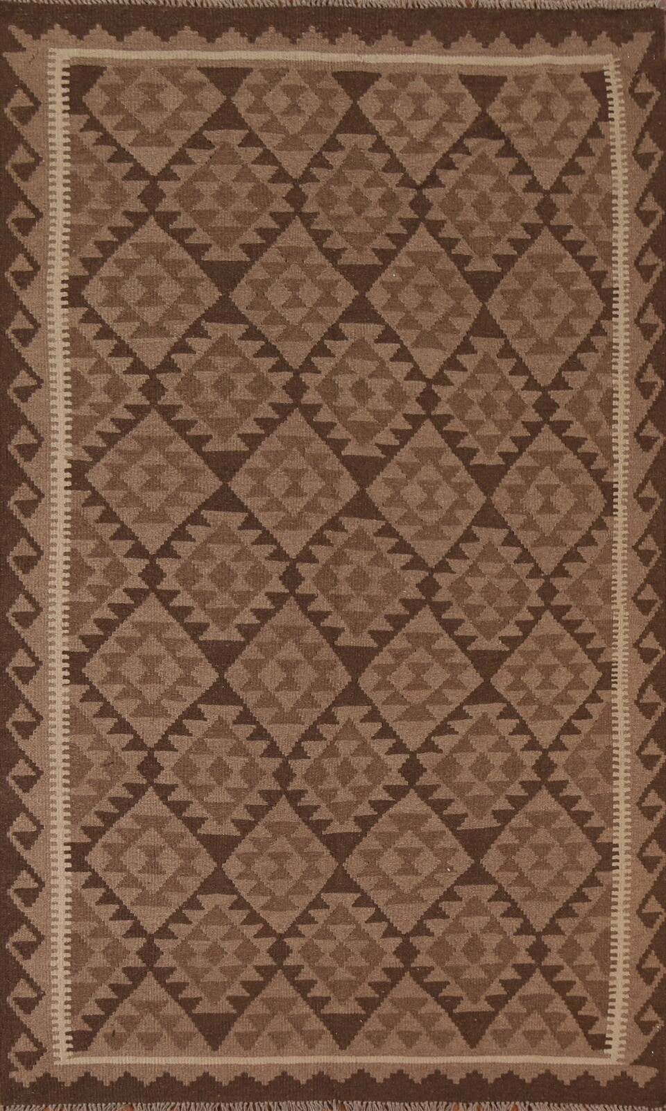 Nomadic Reversible Kilim Geometric Area Rug Wool Hand-woven Tribal Carpet 5’x8′