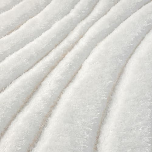 Lantanas Collection 7070 Cream 5×7 Modern Shag Geometric Area Rug