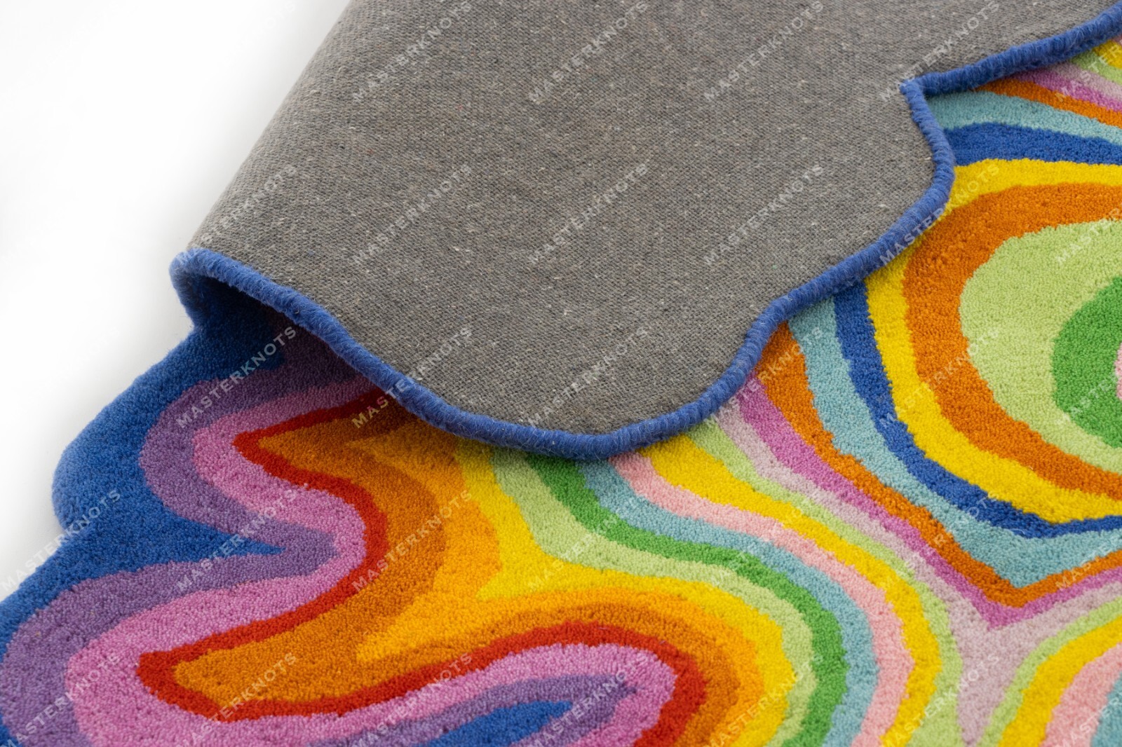 Psychedelic Irregular Shaped Tufted Custom Wool Area Rug For Gifting, Kids Room