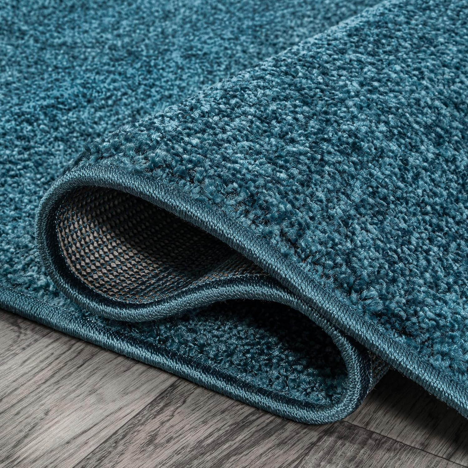 Haze Solid Low-Pile Turquoise Indoor Area Rug 3X5, Coastal,Bohemian,Minimalist,C