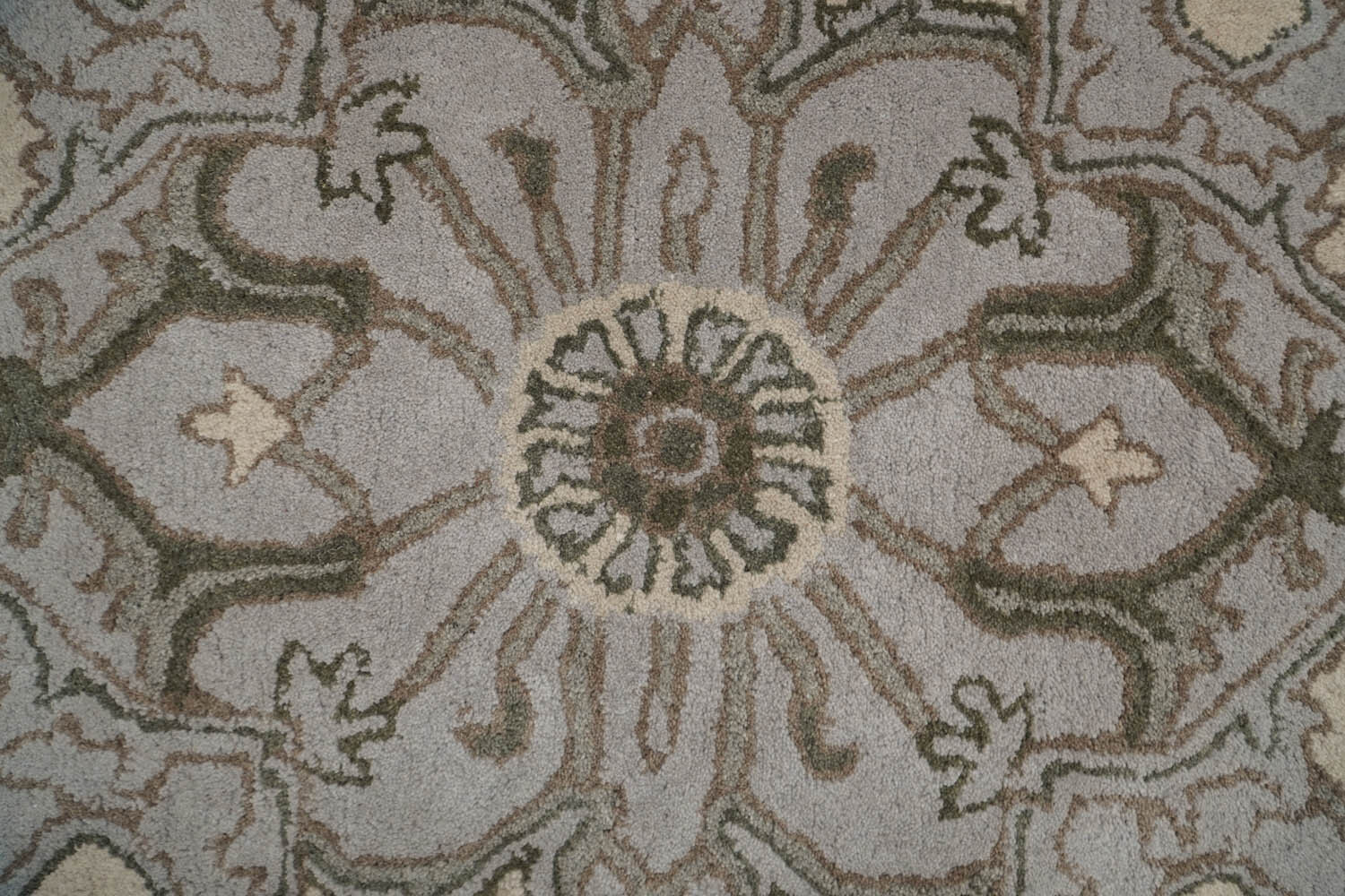 6’x6′ Gray Hand Tufted Traditional Abstract Wool Oriental Area Rug