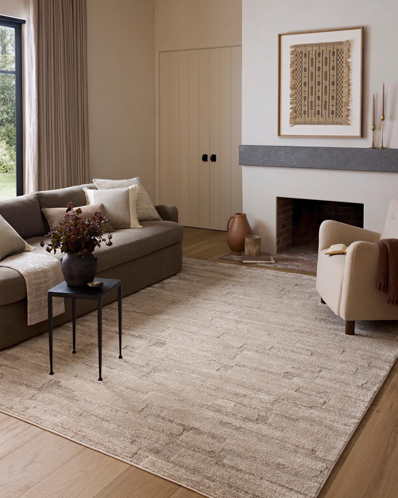 Amber Lewis Monty Collection MOT-04 Taupe/Beige 5′-3″ x 7′-6″, .50″ Pile Heig…
