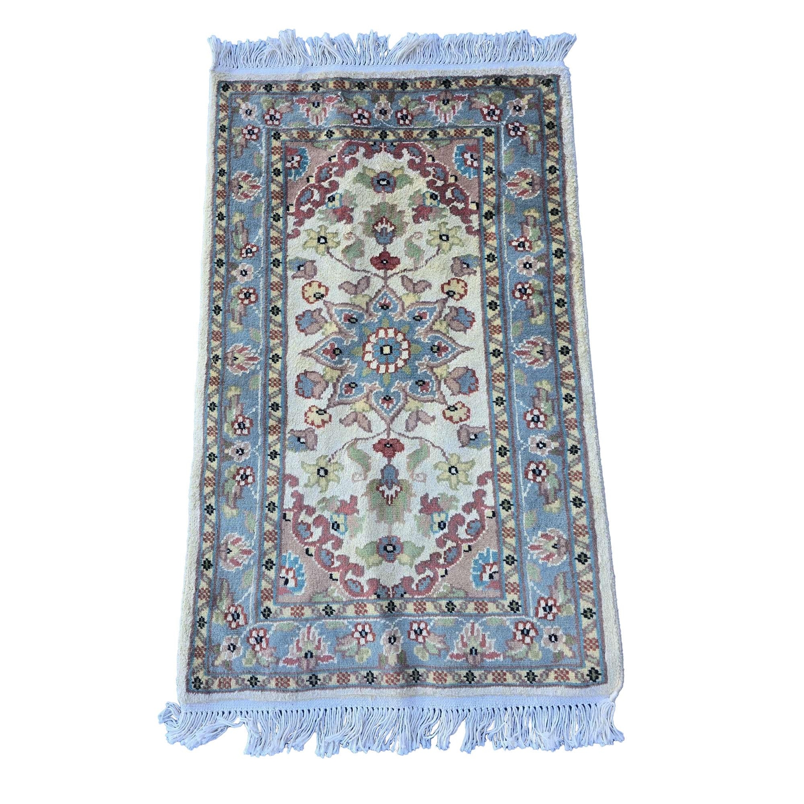 Area Rug Floral Medallion Wool Silk Indoor Hand Knotted Carpet (3.2 x 1.11)’
