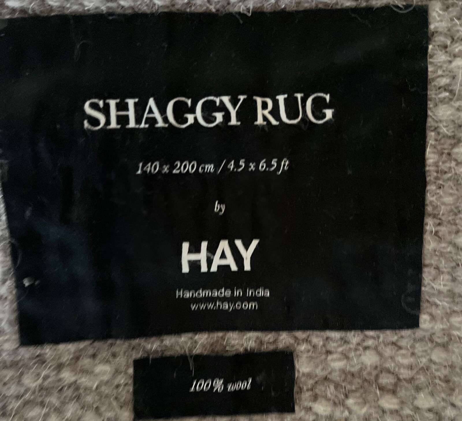 HAY SHAGGY RUG 140 cm x 200 cm (4.5 x 6.5 ft)
