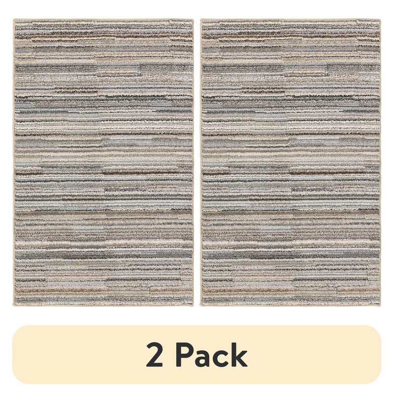 Pixel Indoor Accent Rug Non-Slip Stain Resistant Durable Polypropylene Thickness