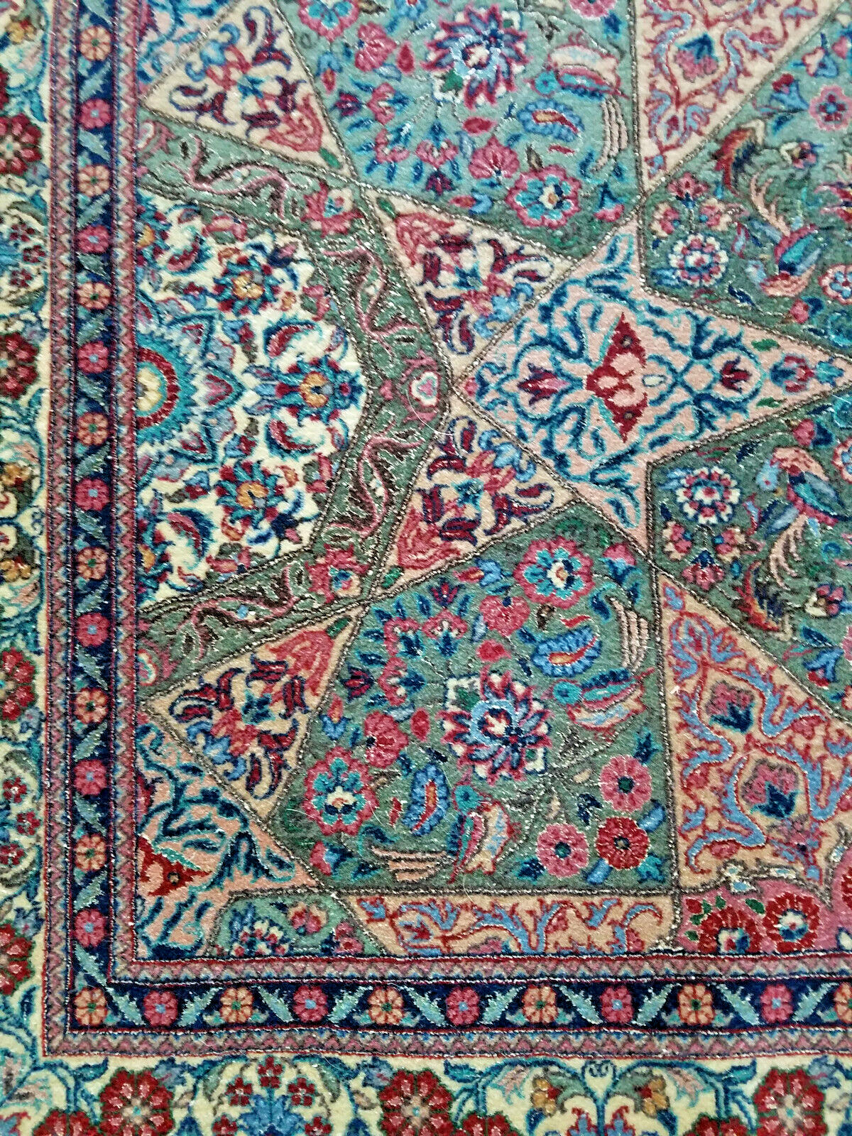Gorgeous Handmade Oriental Tabriiz Rug Silk and Wool With COA 4’x6′