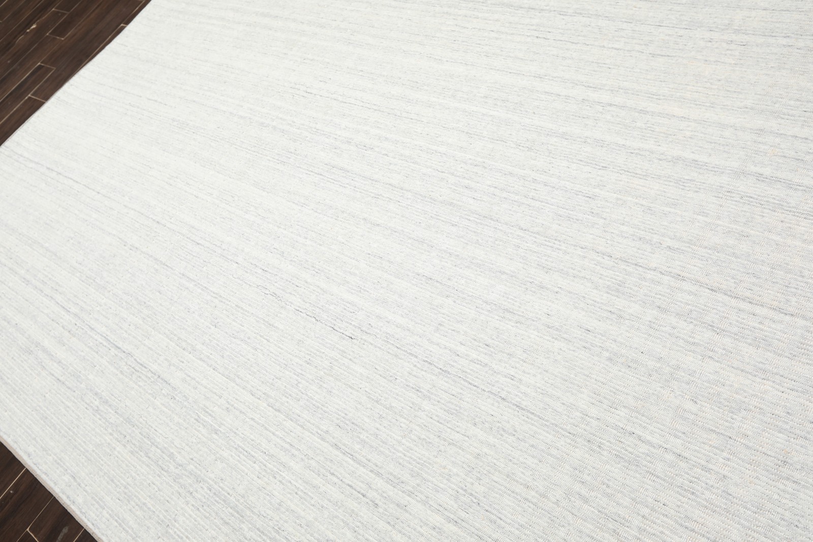 Multi Sizes Hand Loomed Wool Tone on Tone Gray, Ribbed Texture Handmade Rug