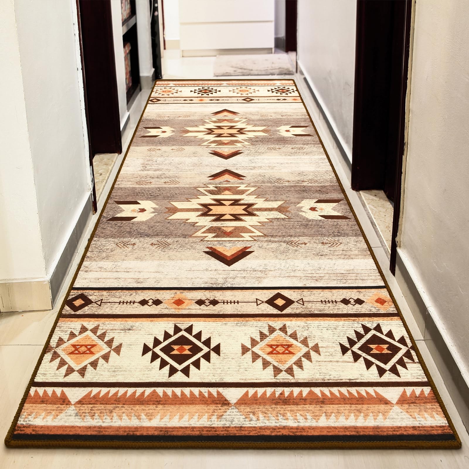B BENRON Western Hallway Runner Rug 2 x 6, NonSlip Long Runners for Bedroom K…