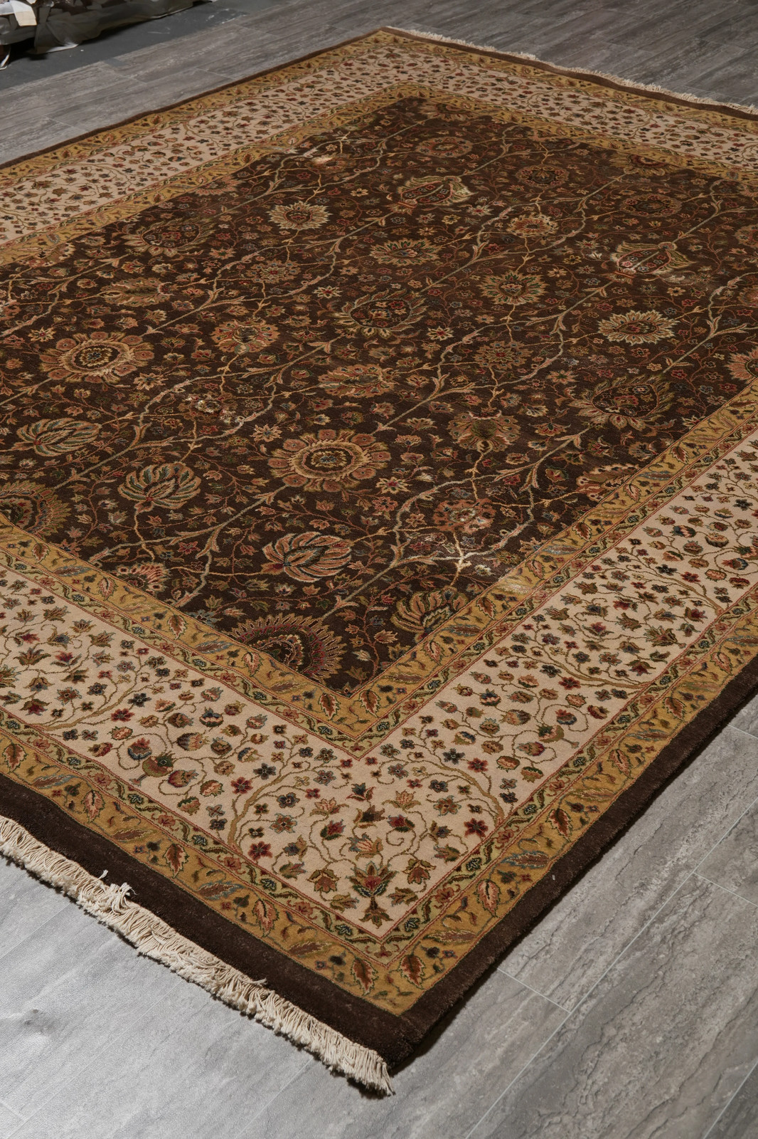 8 x 10 Wool an Silk Dense Weave Brown #PIX-804-155