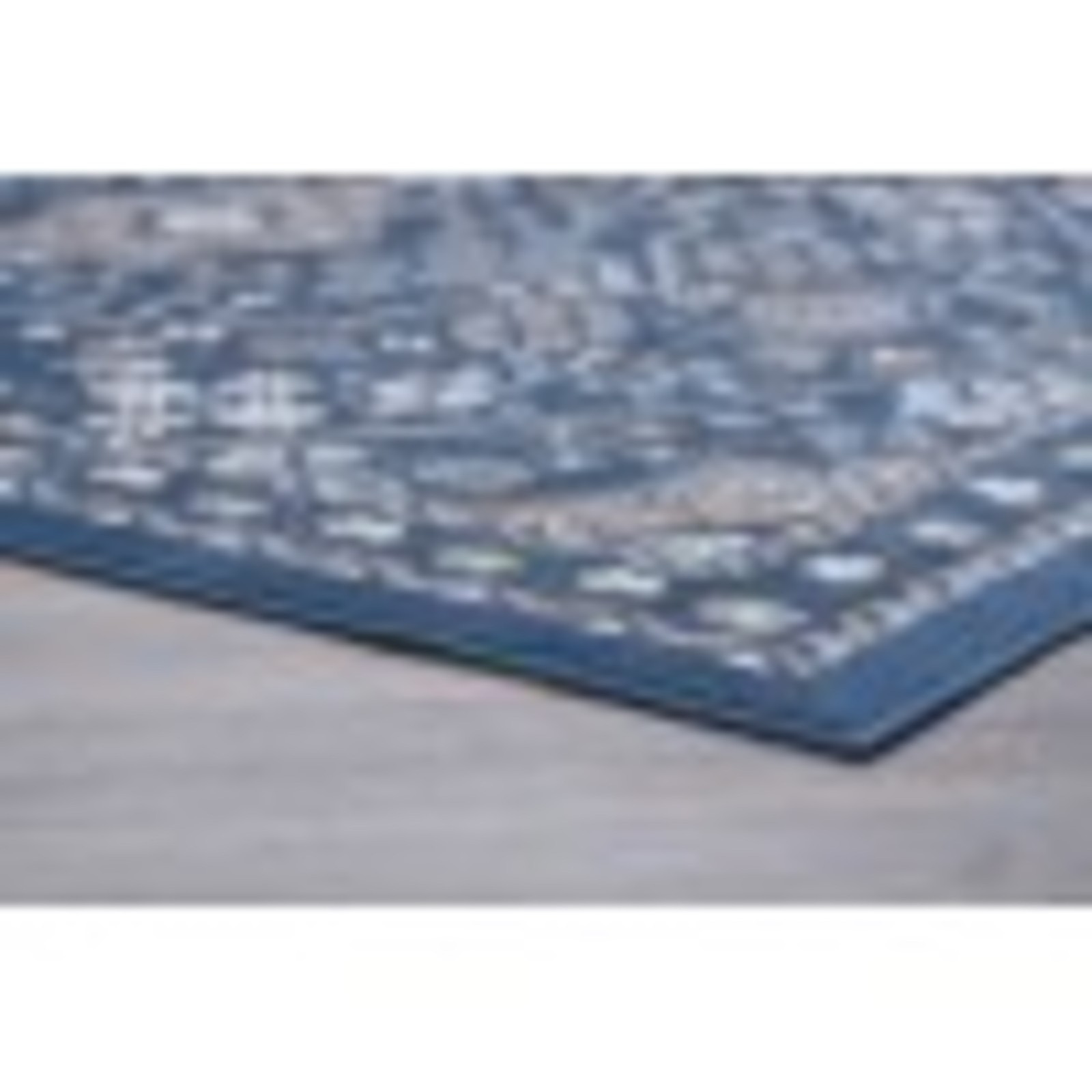 4′ x 5′ Navy & Gray Polypropylene Indoor Area Rug Traditional