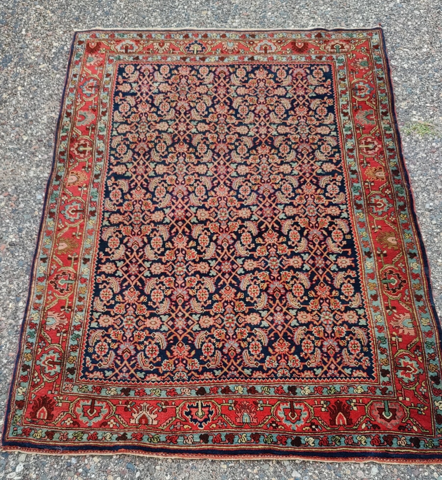 Antique Fine 65″ x 44″ Hand-Knotted Bijar Wool Area Rug Area Rug Carpet